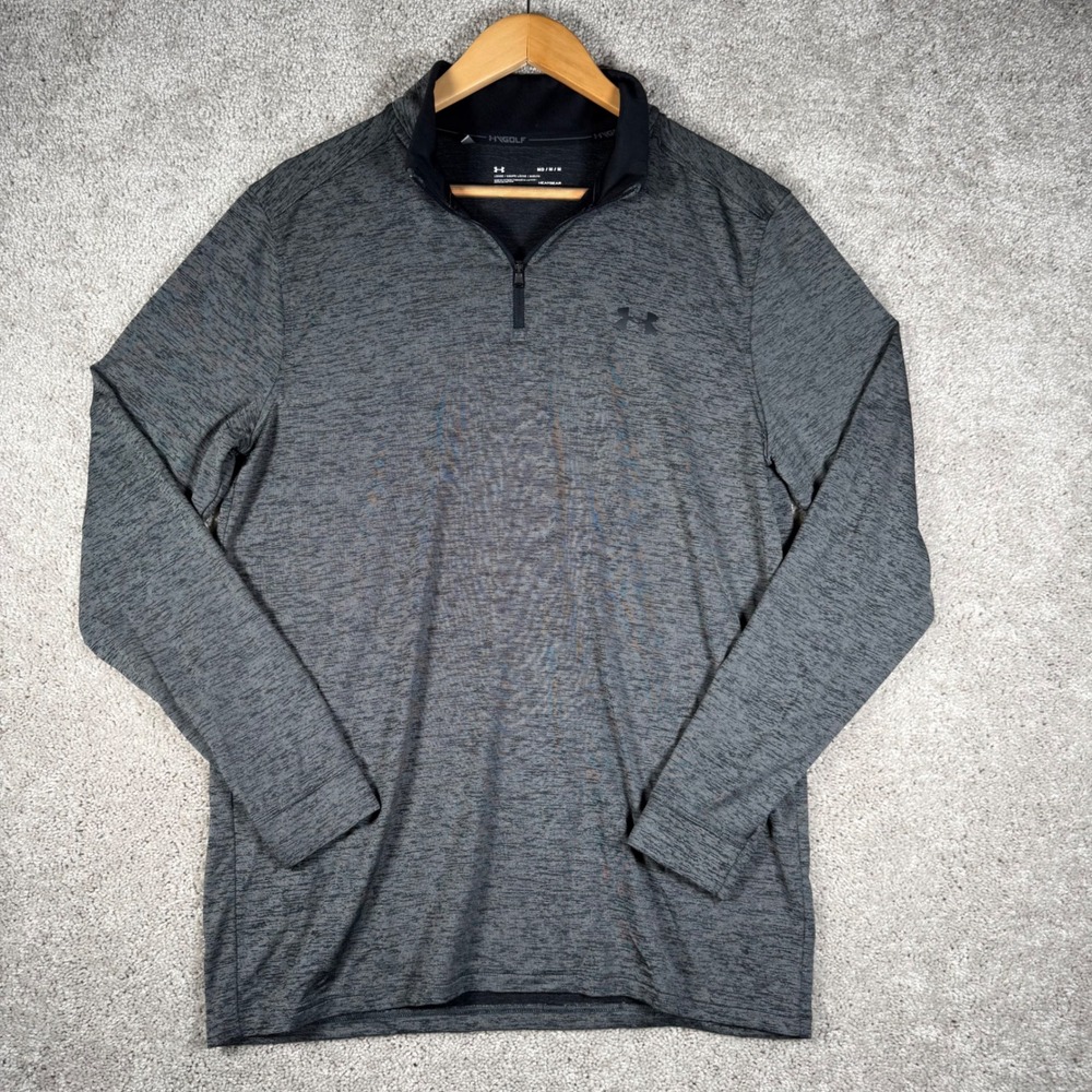 Under Armour‎ Golf Men's Medium 1/4 Zip Long Sleeve HeatGear Pullover Gray